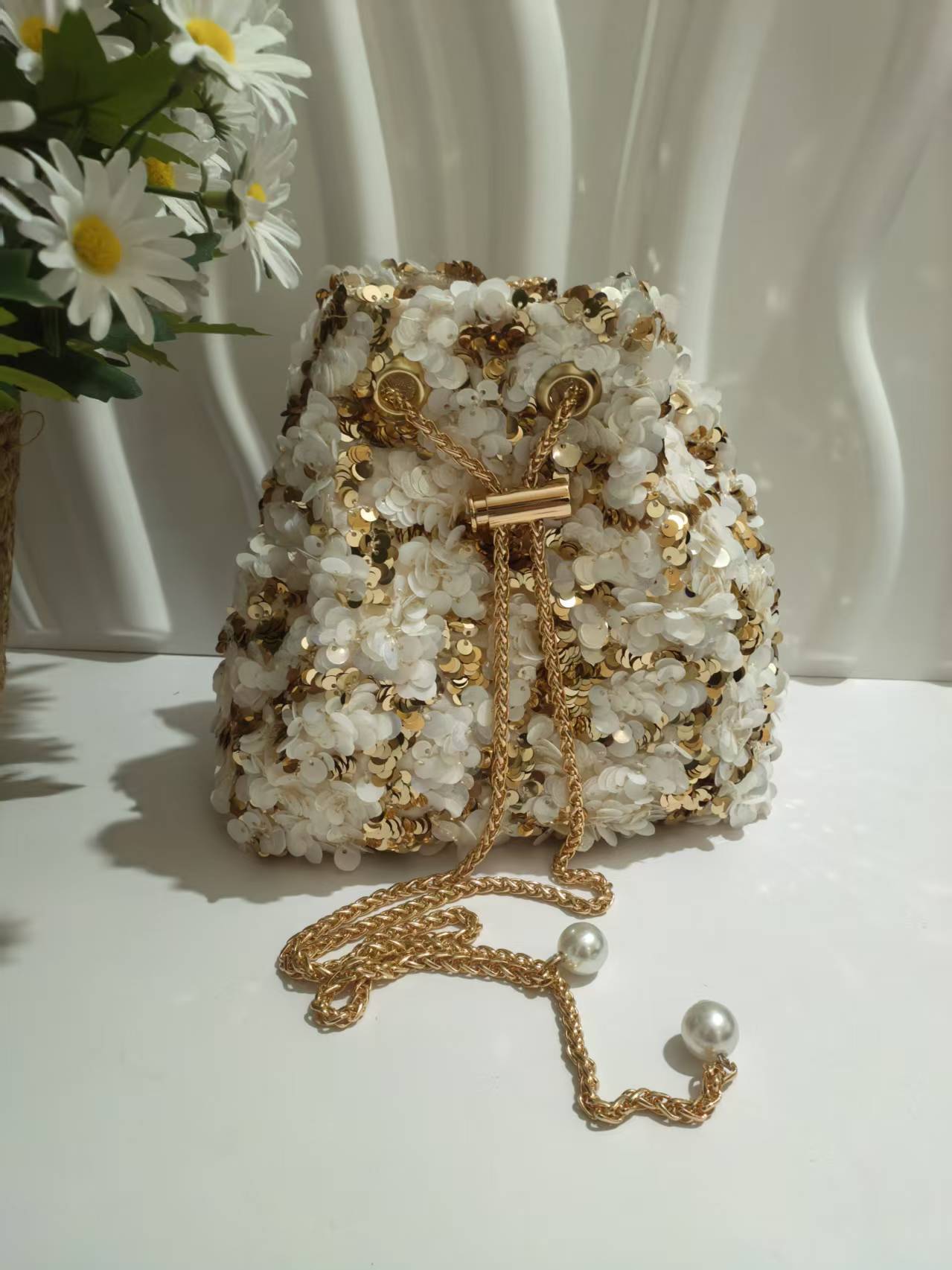Women's Fashion Summer High-grade Korean Style Rhinestone Bucket Bags