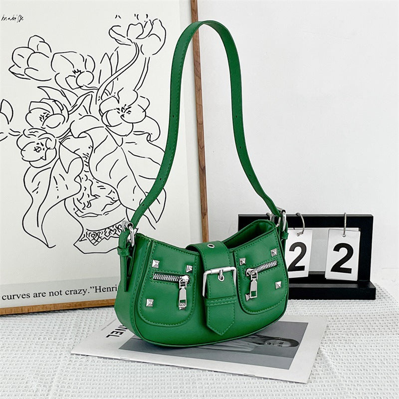 Slouchy Women's Fashion Motorcycle Retro Trendy Women's Shoulder Bag