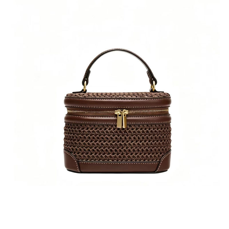 Trendy Meal Box Niche High Sense Straw Hand Women's Clutch