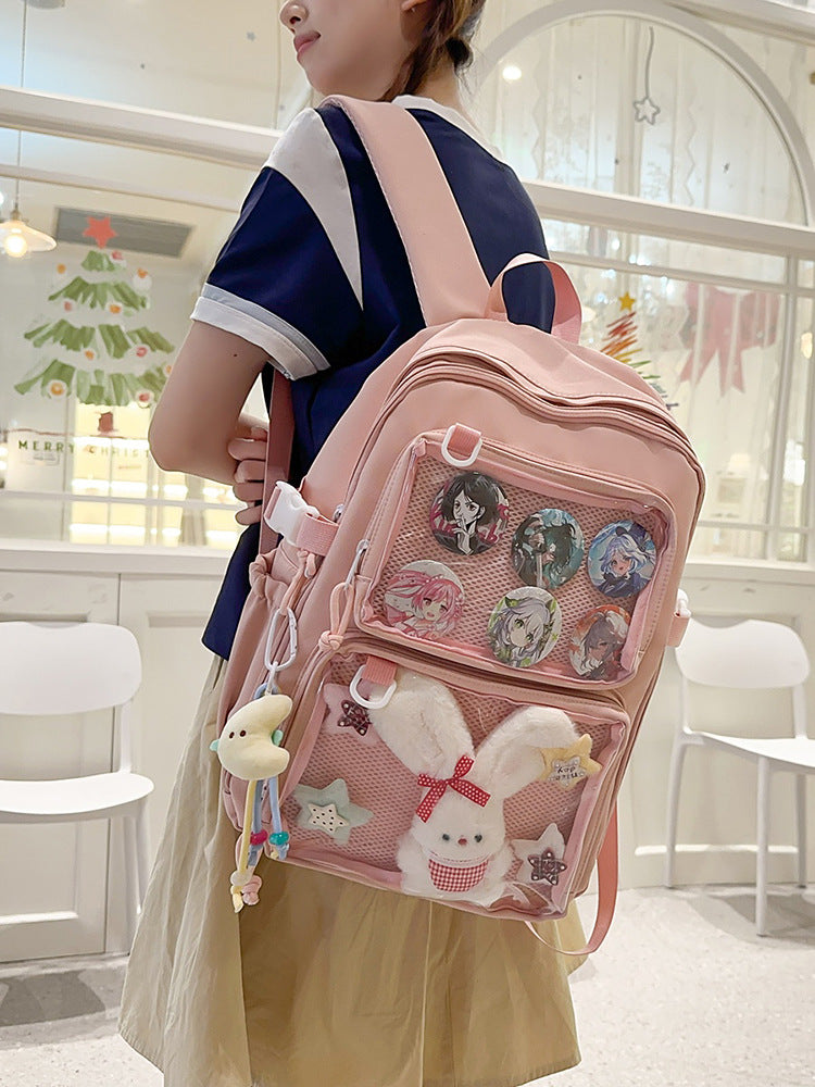 Transparent Lightweight Simple Korean Large Capacity Backpacks