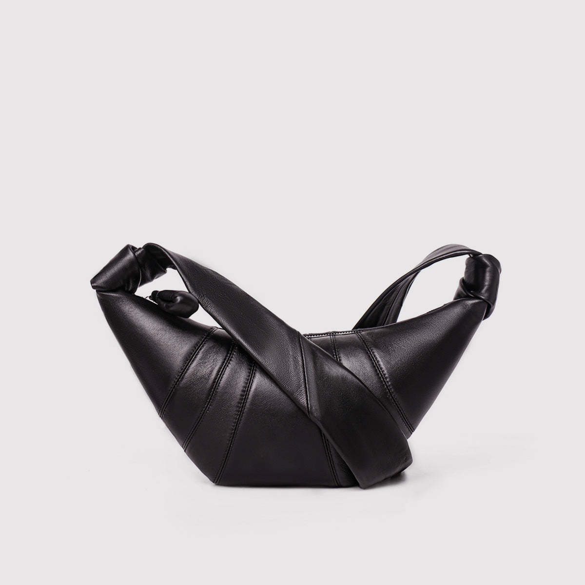 Women's French Niche First Layer Sheepskin Lazy Feeling Croissant Genuine Leather Bags