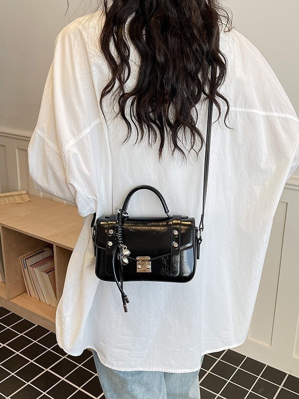 Women's Textured Portable Pouch Fashion Western Style Small Square Bag