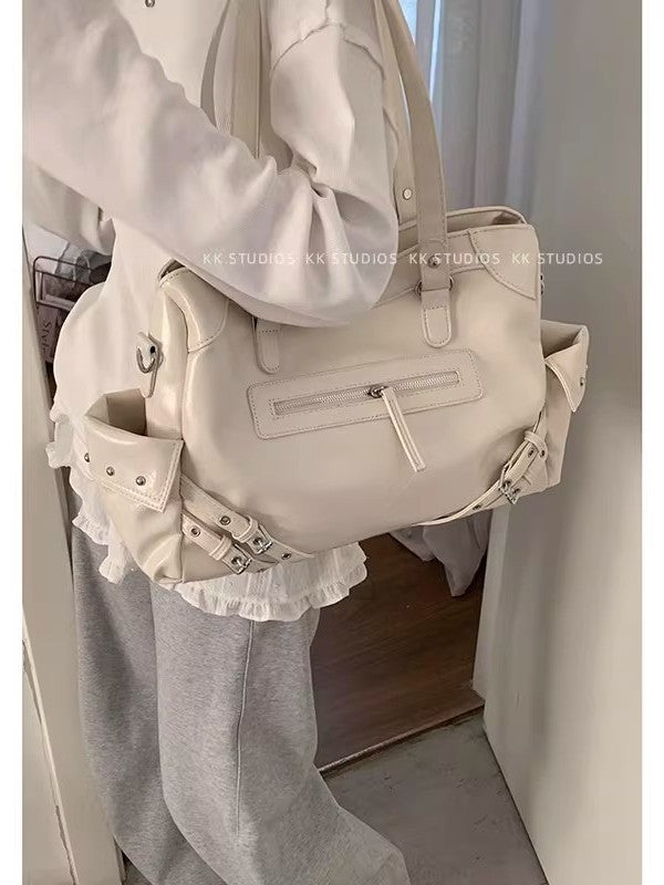 Women's Locomotive Style Large Capacity Totes Summer Tide Fashion Retro One Women's Messenger Bag