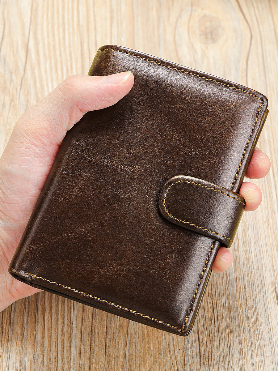 Men's Swiping Retro Large Capacity Leather Men's Wallet