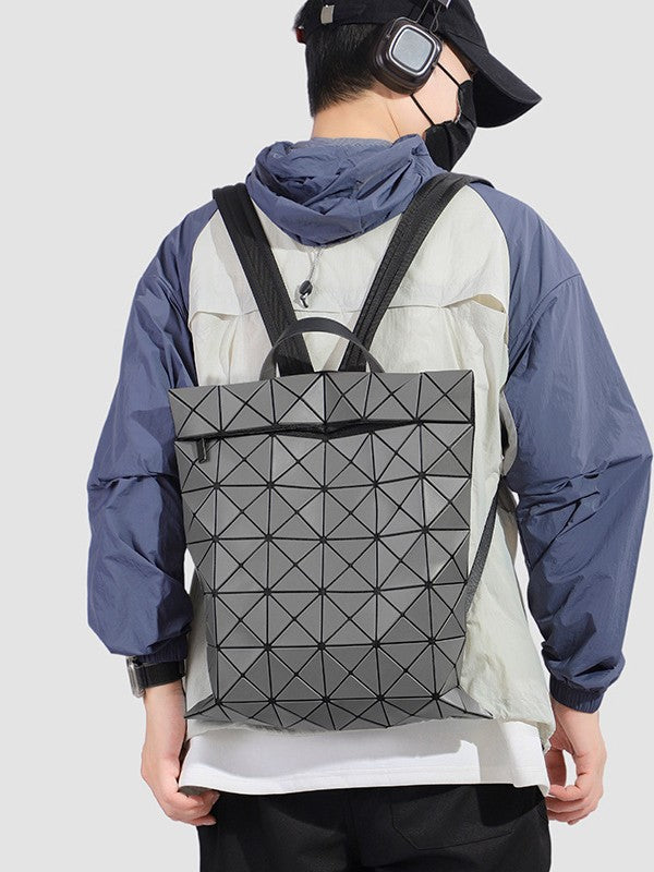 Women's Personality Rhombus Large Capacity Trendy Cool College Student Schoolbag