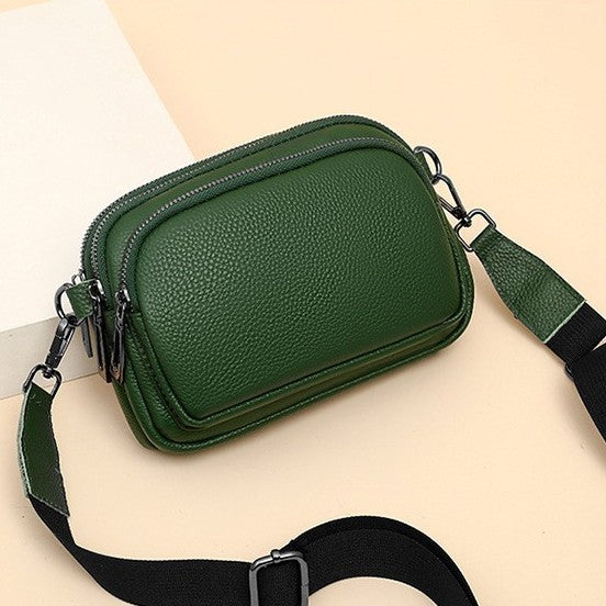 Women's Genuine Leather Trendy First Layer Cowhide Wide Women's Messenger Bag
