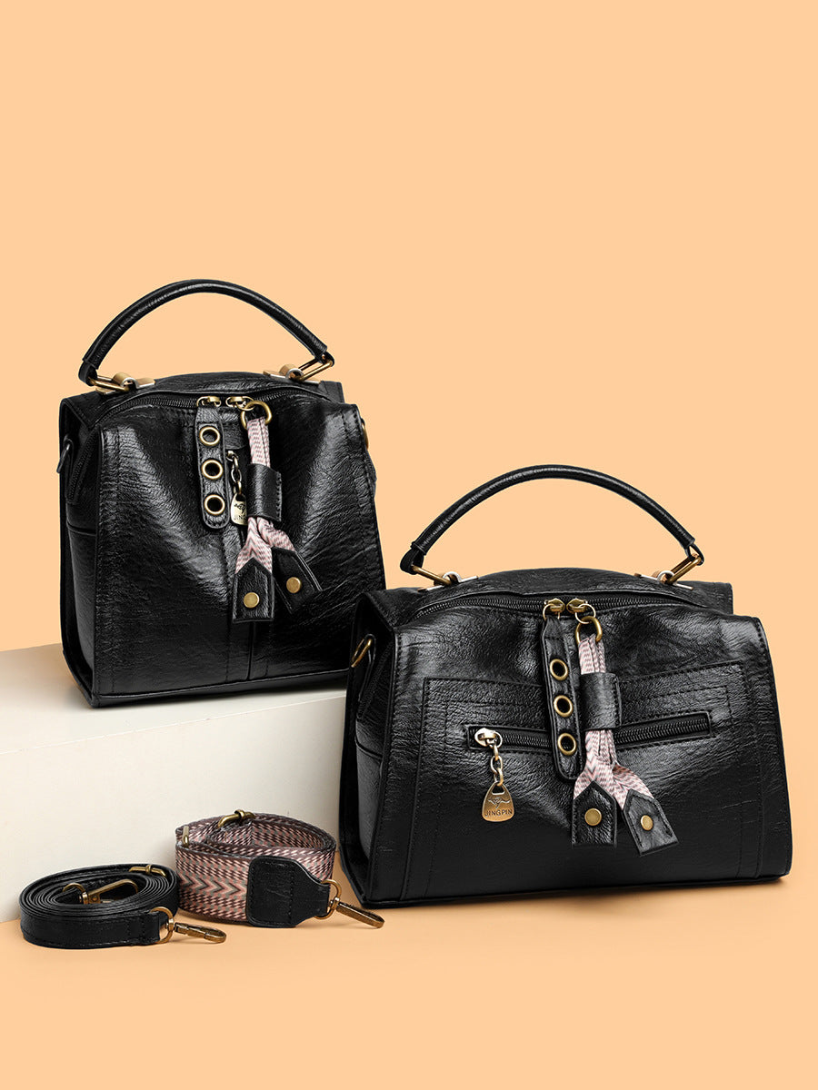 Women's Winter Fashion Soft Leather Pillow Women's Messenger Bag