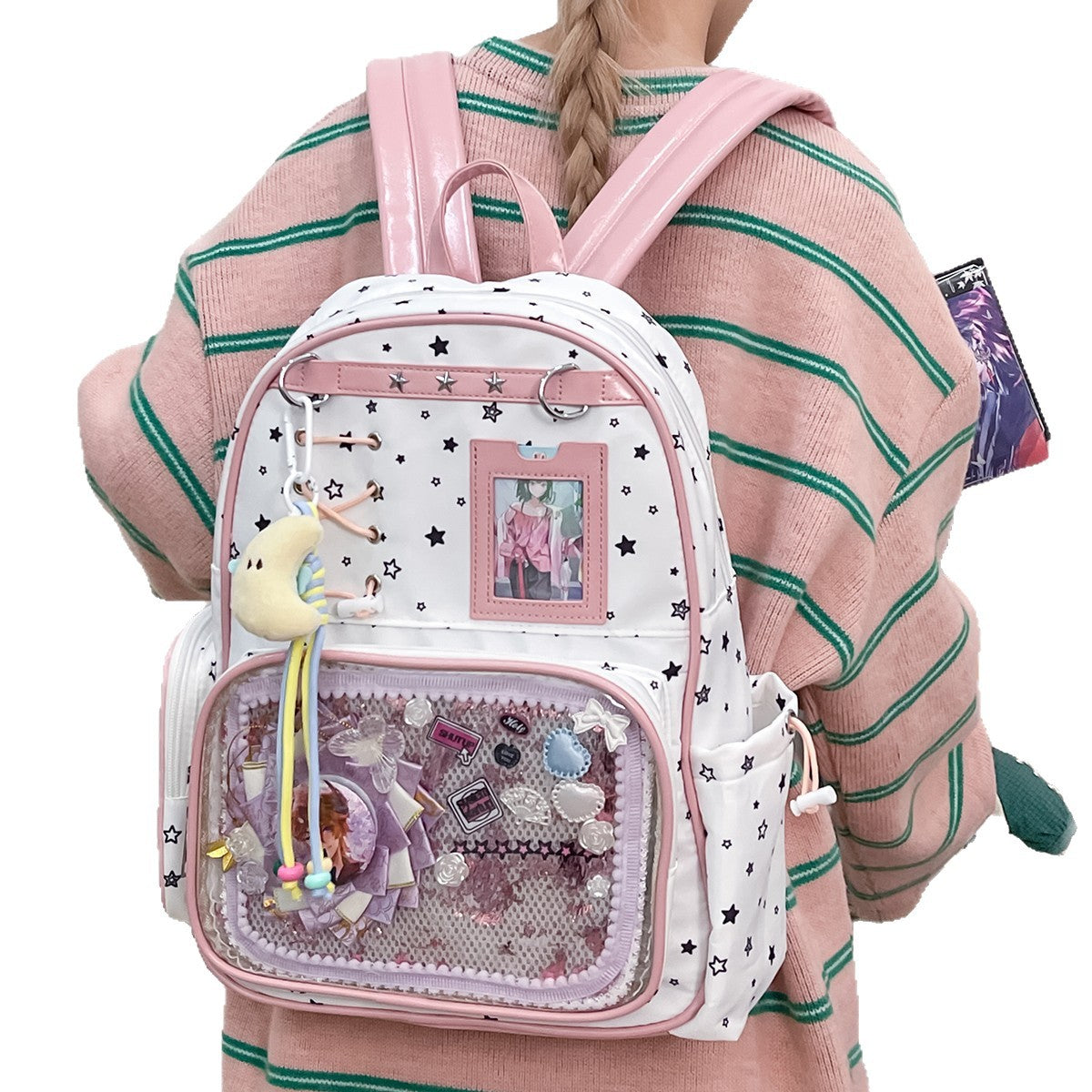 Two-dimensional Transparent Cartoon Junior High Printed Backpacks