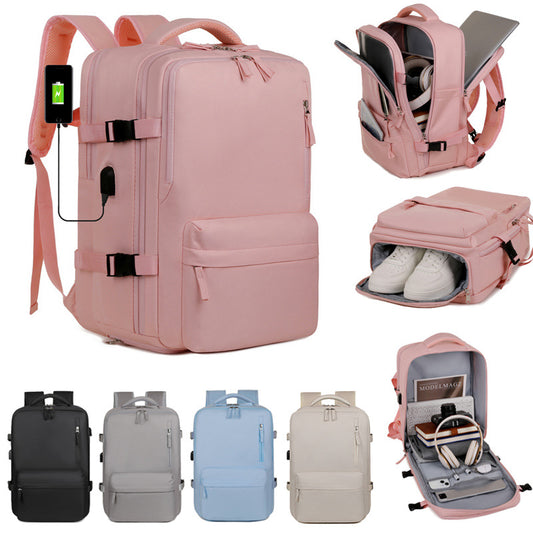 Men's Large Capacity Waterproof Rechargeable Computer Business Leisure Backpack