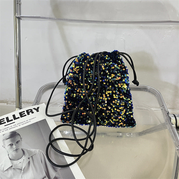Trendy Sequin Korean Drawstring Lucky Fashion Women's Messenger Bag