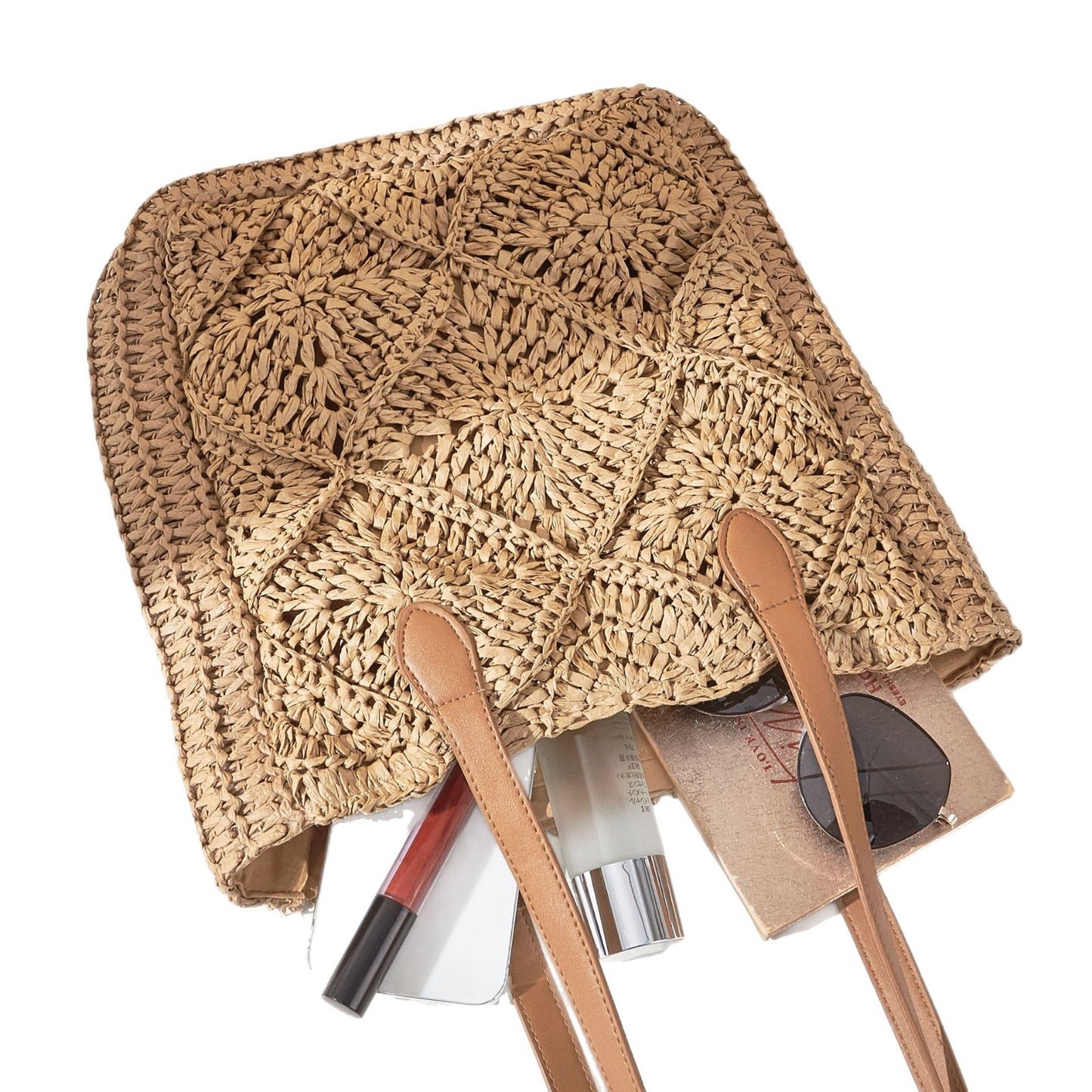 Simple Crocheted Straw Fashion Beach Holiday Women's Handbag
