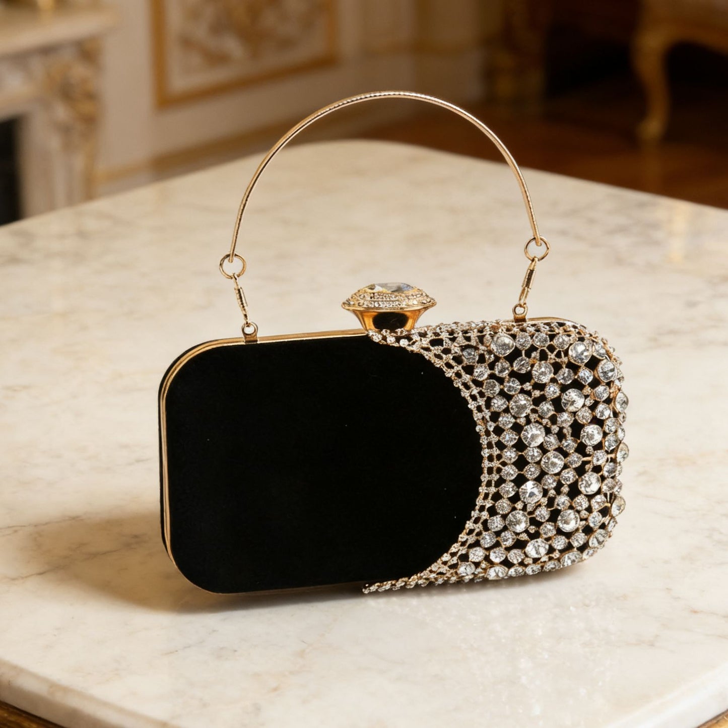 Women's Fashion Box Veet Banquet Clutch Chain Dinner Bag