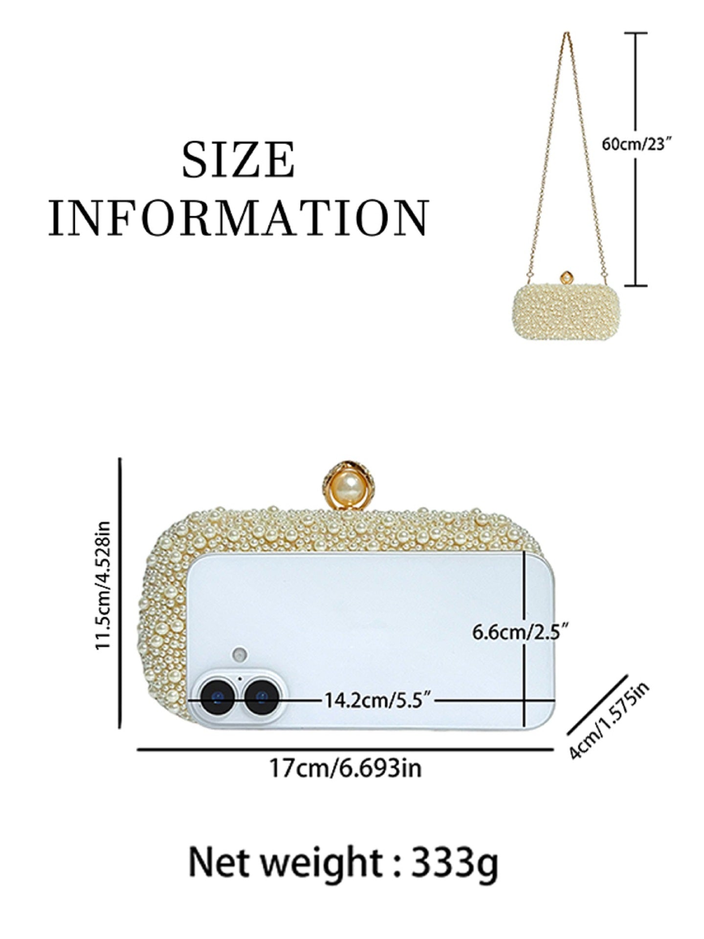 Women's Banquet Pearl Cheongsam Formal Dress Dinner Women's Clutch