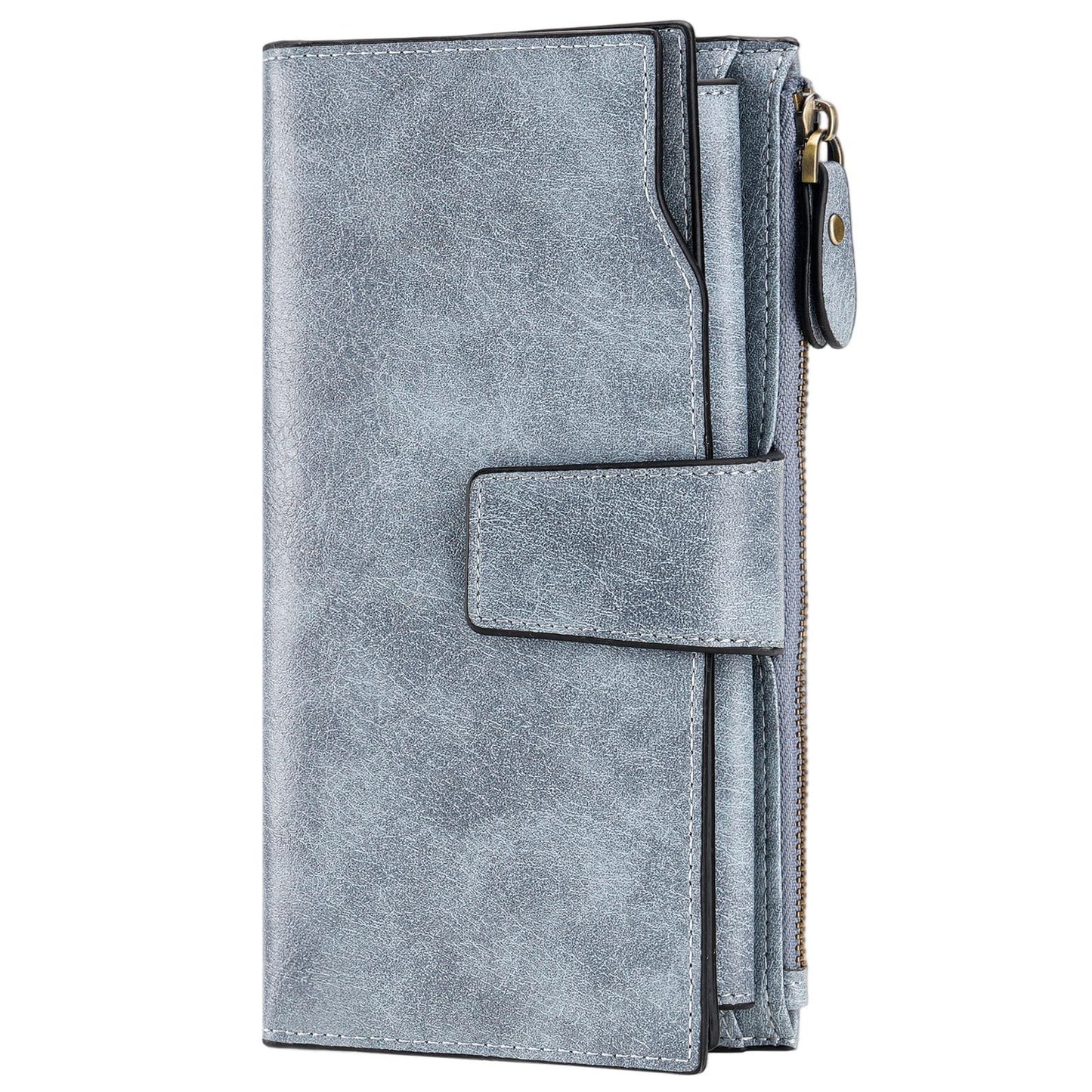 Women's Korean Style Oil Wax Leather Multiple Slots Ladies Wallet