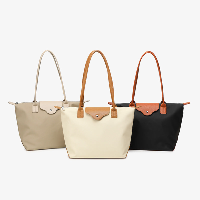 Women's Korean Style Contrast Color Preppy Large Capacity Women's Shoulder Bag