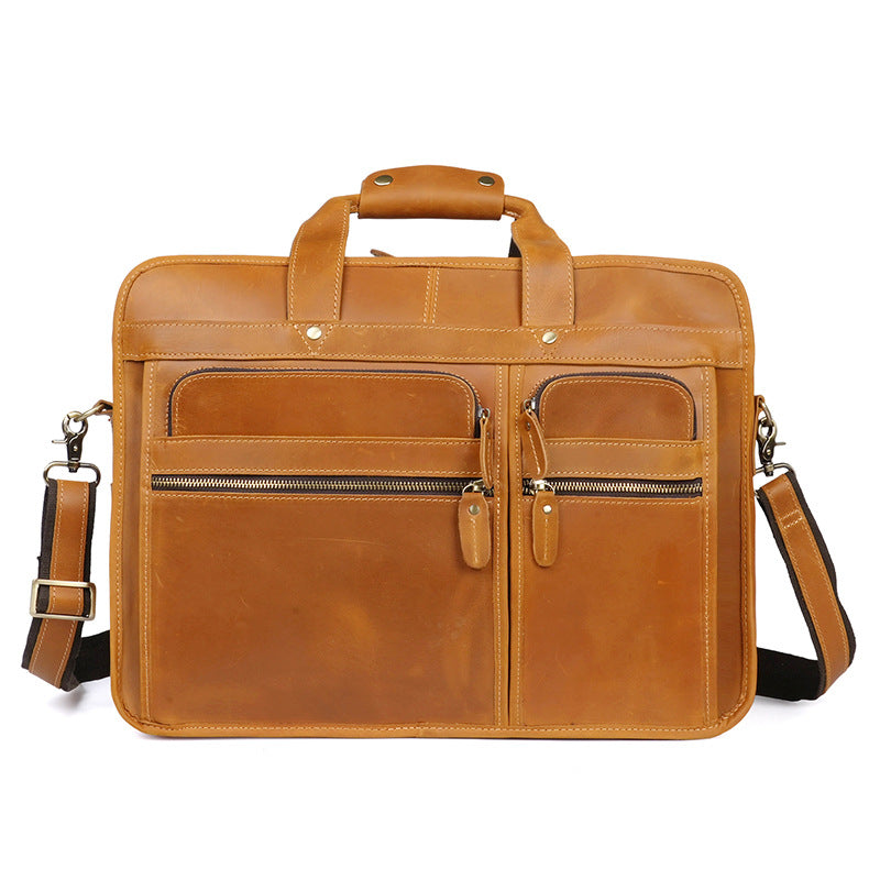 Men's Horse Leather Genuine Large Capacity Commuter Men's Briefcase