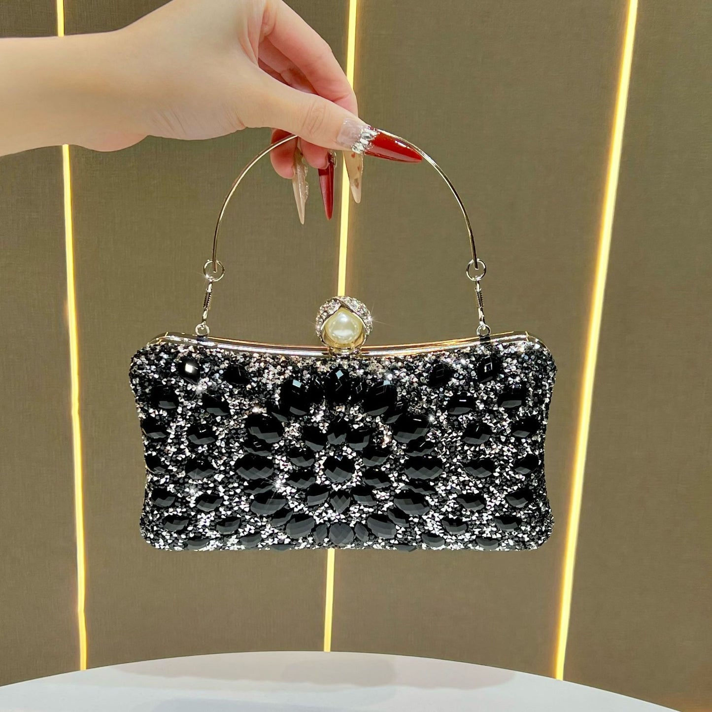 Women's High-grade Fashion Clutch Light Luxury Rhinestone Dinner Bag