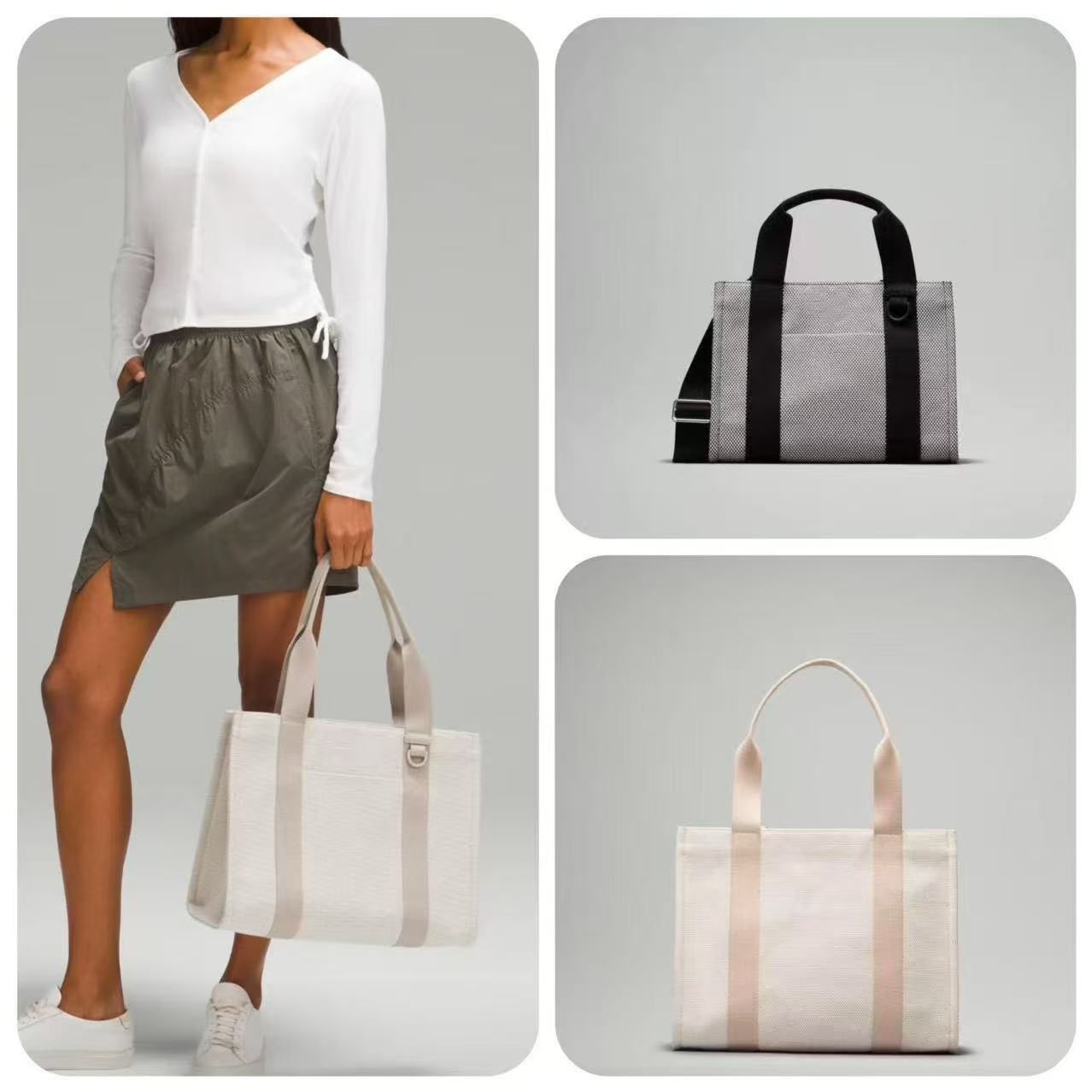 Women's Two-color Canvas Three-dimensional Portable Large Capacity Women's Messenger Bag