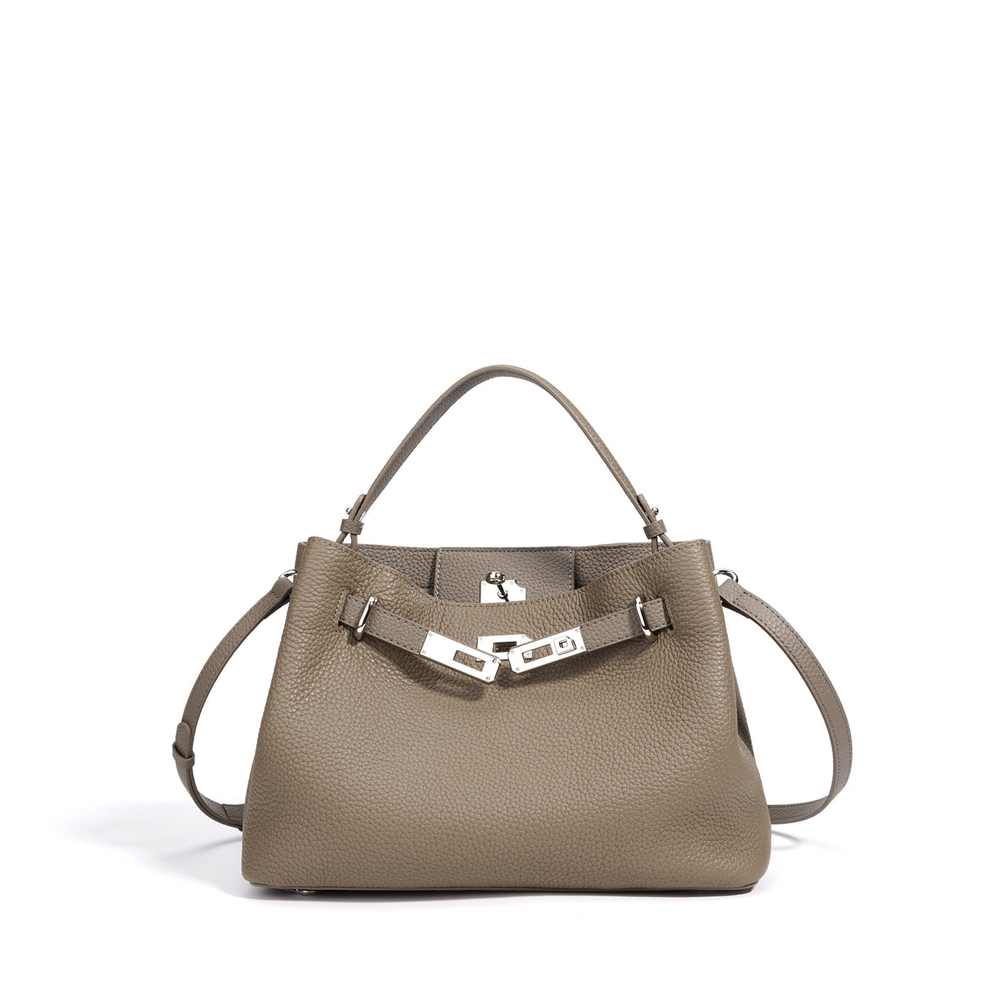 First Layer Cowhide Retro Lazy Barrel Practical Women's Leather Bag