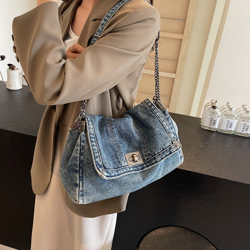 Women's Denim Summer Camp Chain Large Capacity Women's Messenger Bag