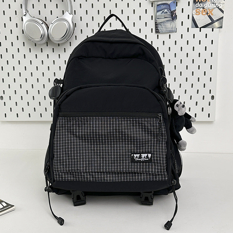 Women's & Men's Good-looking Contrast Color Versatile Preppy Style Leisure Backpack