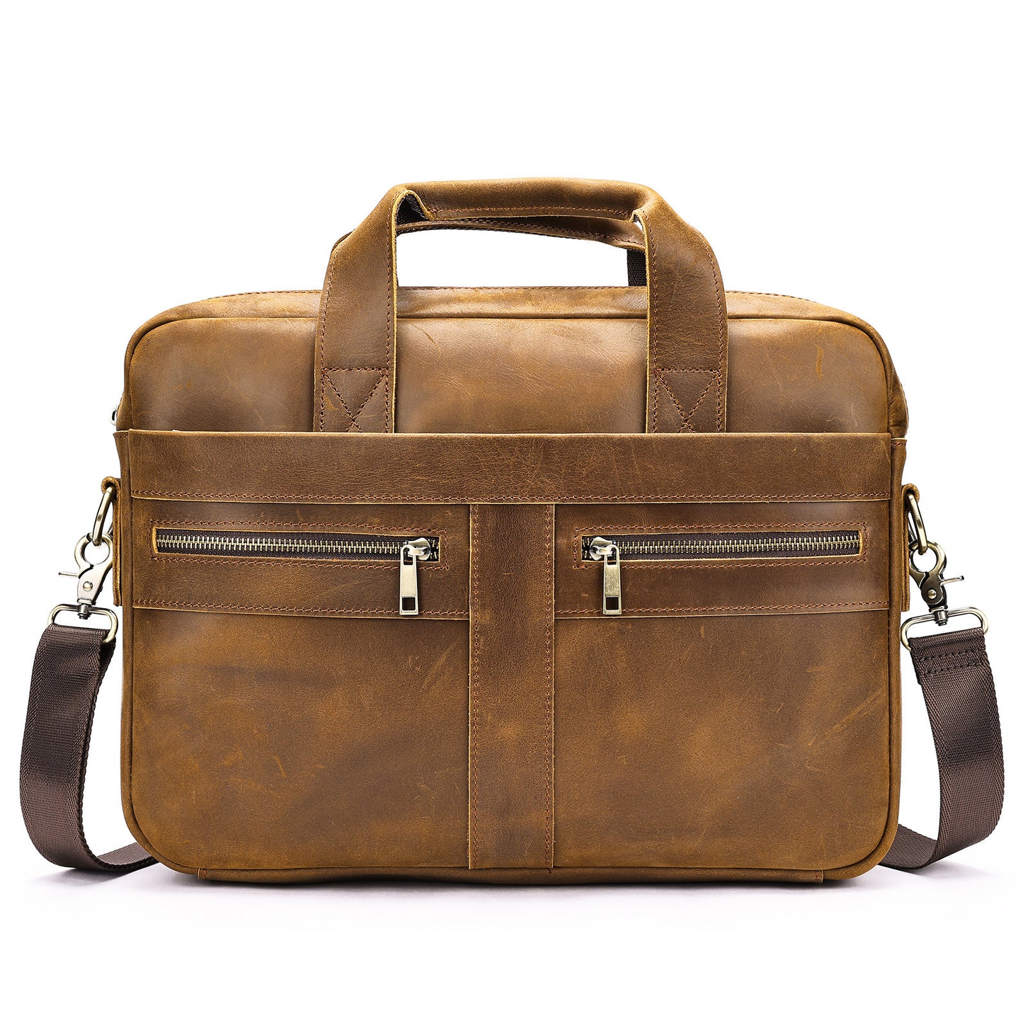 Men's Business First Layer Cowhide Large Capacity Men's Briefcase