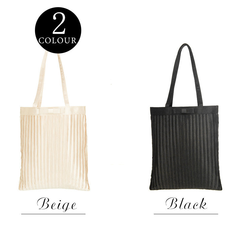 Women's Satin Surface Single Large Capacity Striped Bags