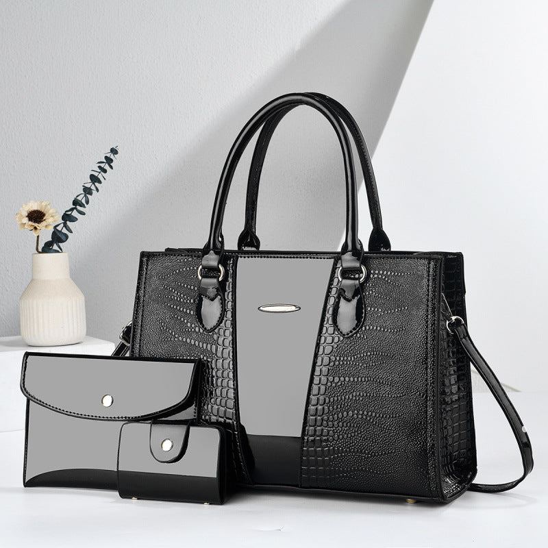 Charming Unique Three-piece Alligator Print Fashion Shoulder Bags