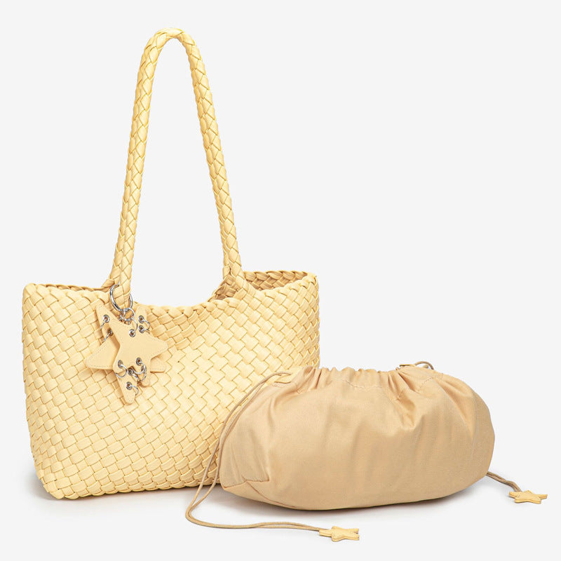 Gun Horizontal Handmade Woven Large Capacity Totes High-grade Women's Shoulder Bag