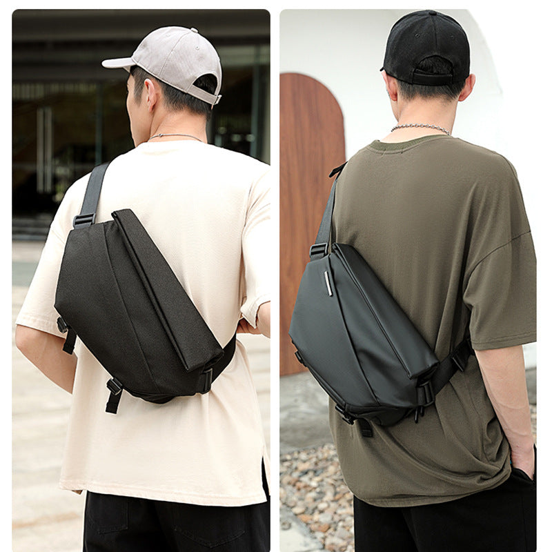 Slouchy Men's Trendy Magnetic Motorcycle Cycling Men's Shoulder Bags