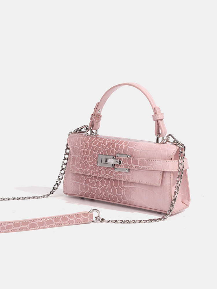 Women's Design Crocodile Pattern Kelly High-grade Small Square Bag
