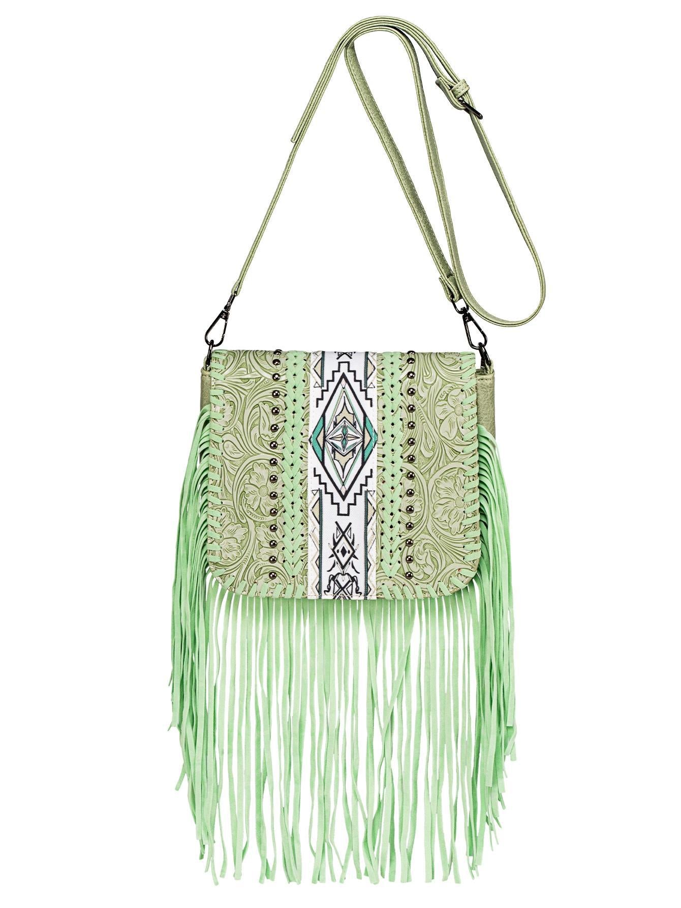 Women's Bohemian Fashion Retro Lace Up Tassel Women's Shoulder Bag