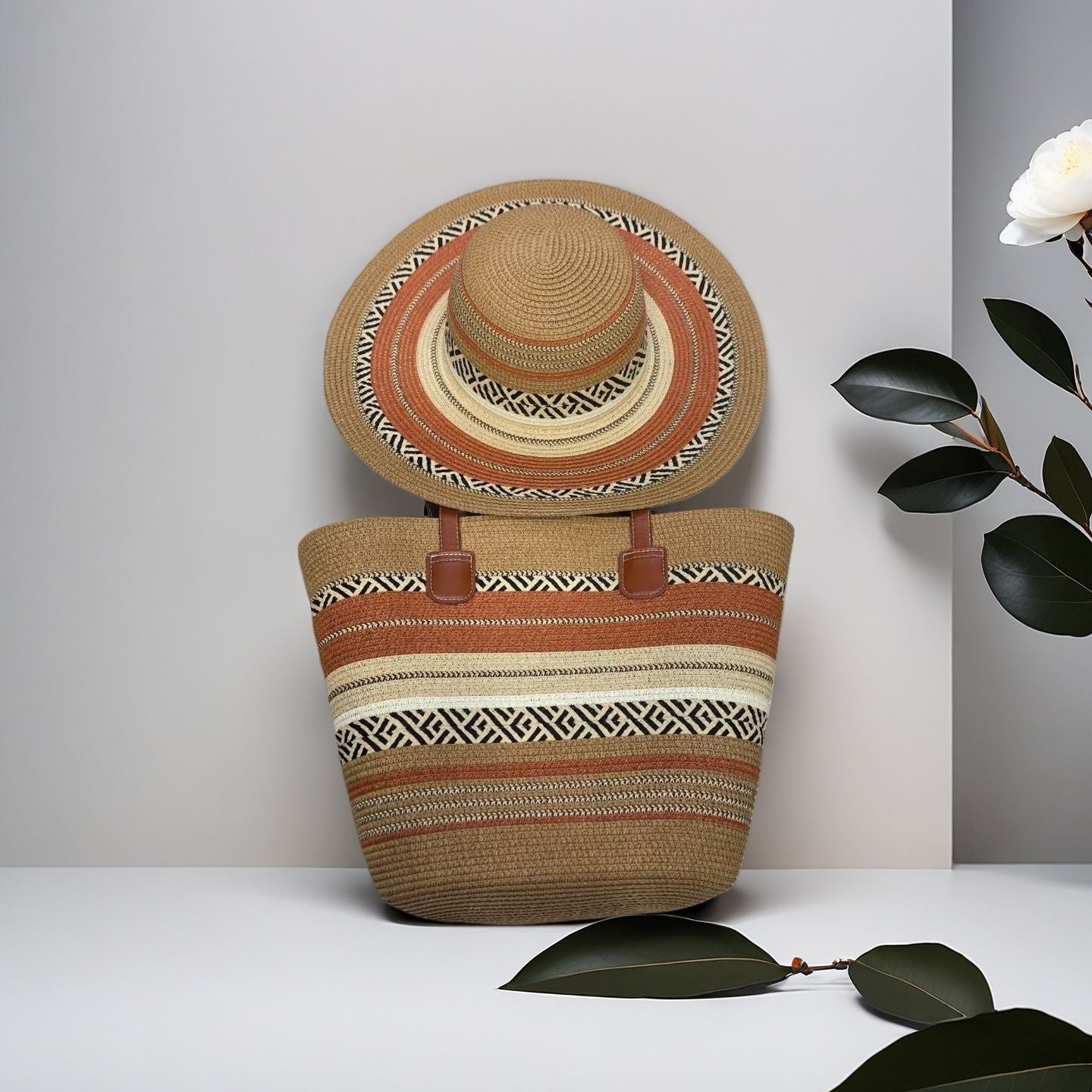 Colored Mosaic Holiday Sun Protection Hat Women's Shoulder Bag