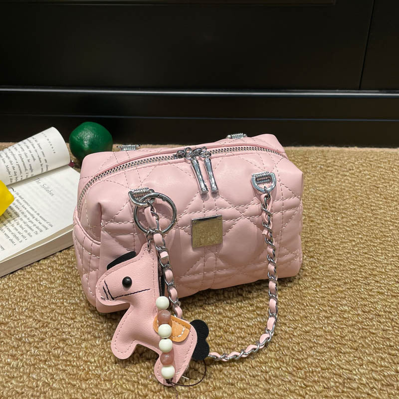 Women's Chain Boston Pillow Fashion Embroidery Thread Women's Handbag