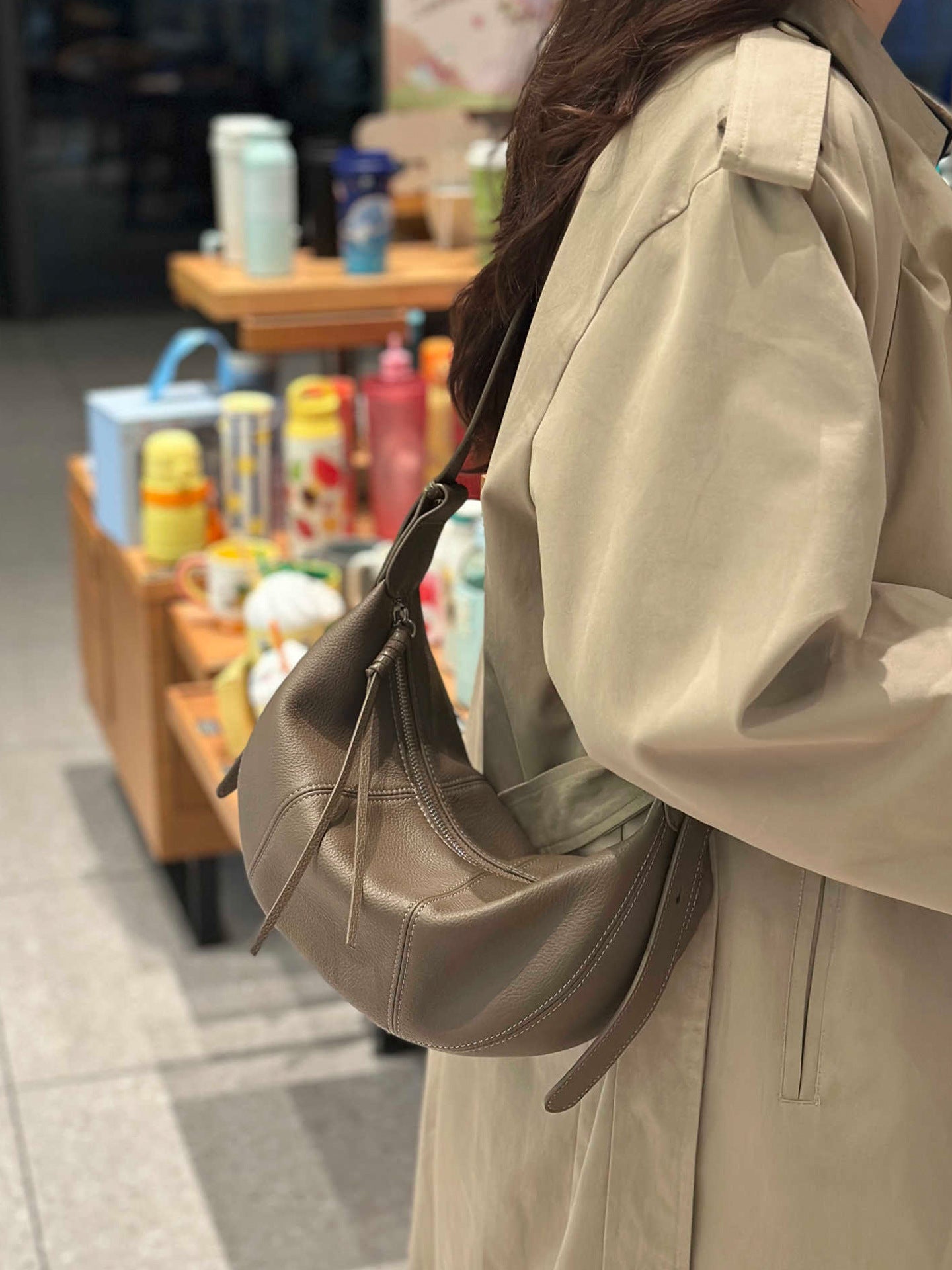 First Layer Cowhide Dumpling Niche High-grade Western Style Genuine Women's Shoulder Bag