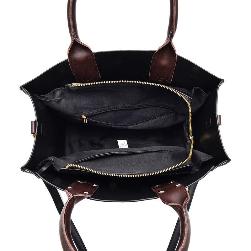 Women's Lace Embossed Large Capacity Soft Leather Texture Western Women's Shoulder Bag