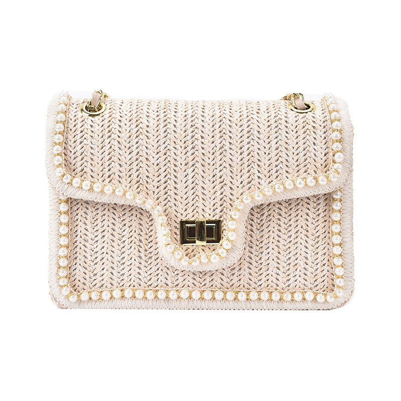 Pretty Women's Woven Summer Fashion Chain Small Square Bags