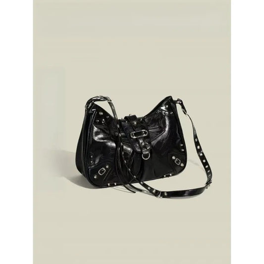 Unisex Punk Motorcycle Hot Large Capacity Totes Rivet Women's Messenger Bag