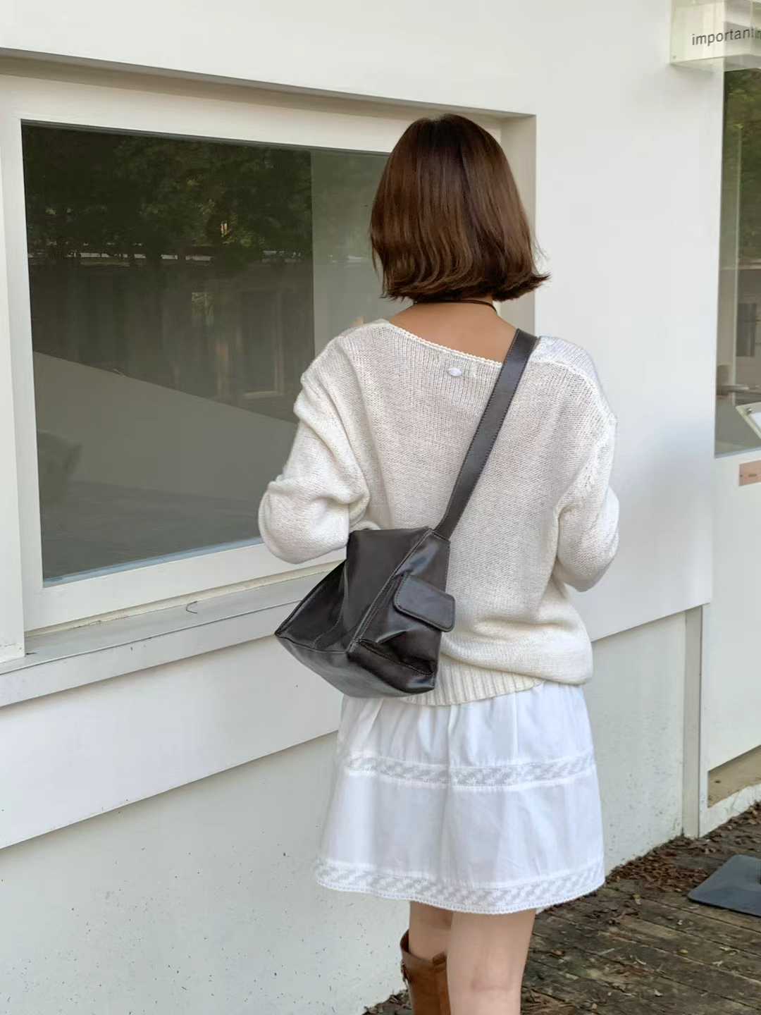 Women's Popular Soft Leather Textured Underarm Double Pocket Retro Versatile Fashion Handbags