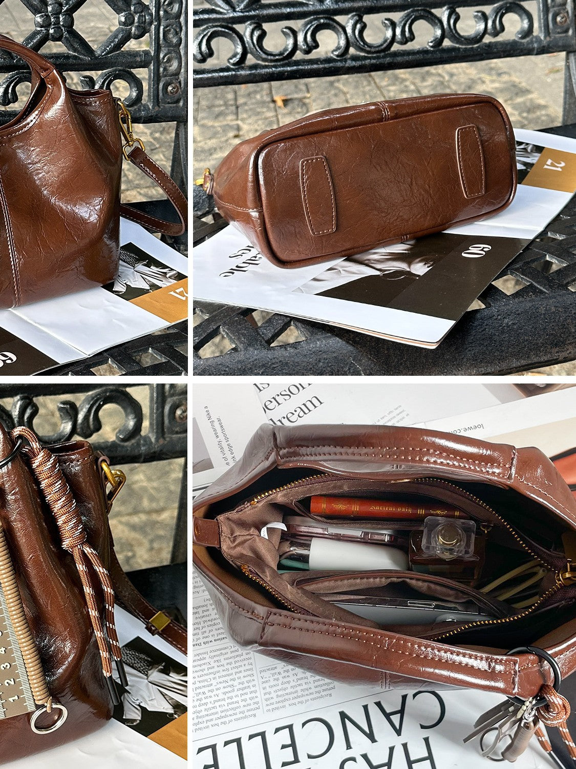 Women's Light Luxury Vegetable Basket Genuine Leather Pendant Bags