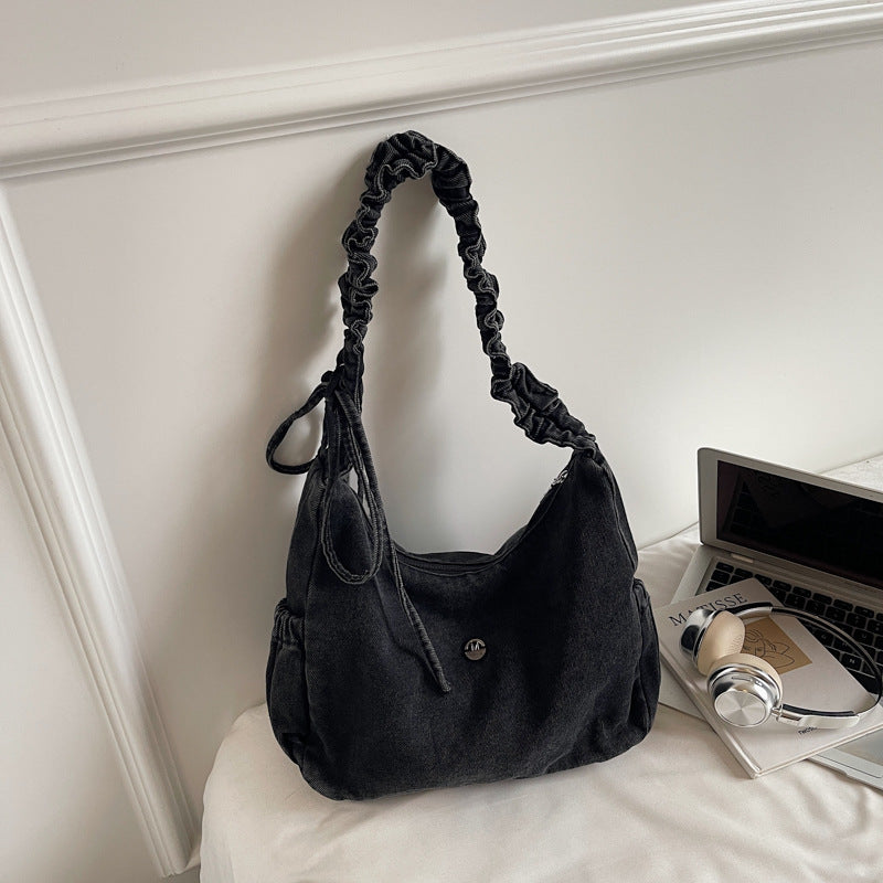 Women's Style Fashionable Textured Niche Denim Idle Bags