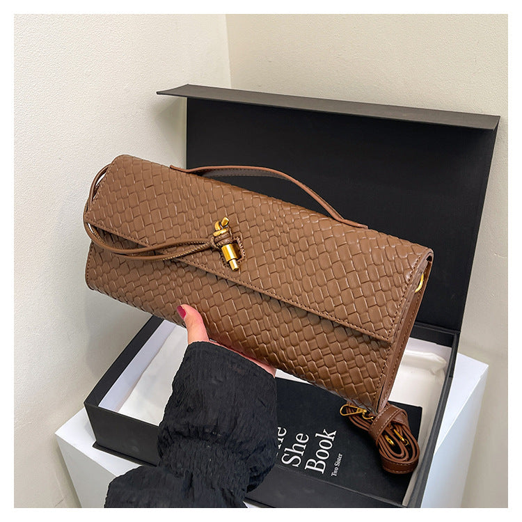 Women's Woven Baguette Retro Textured Portable Simple Light Bags