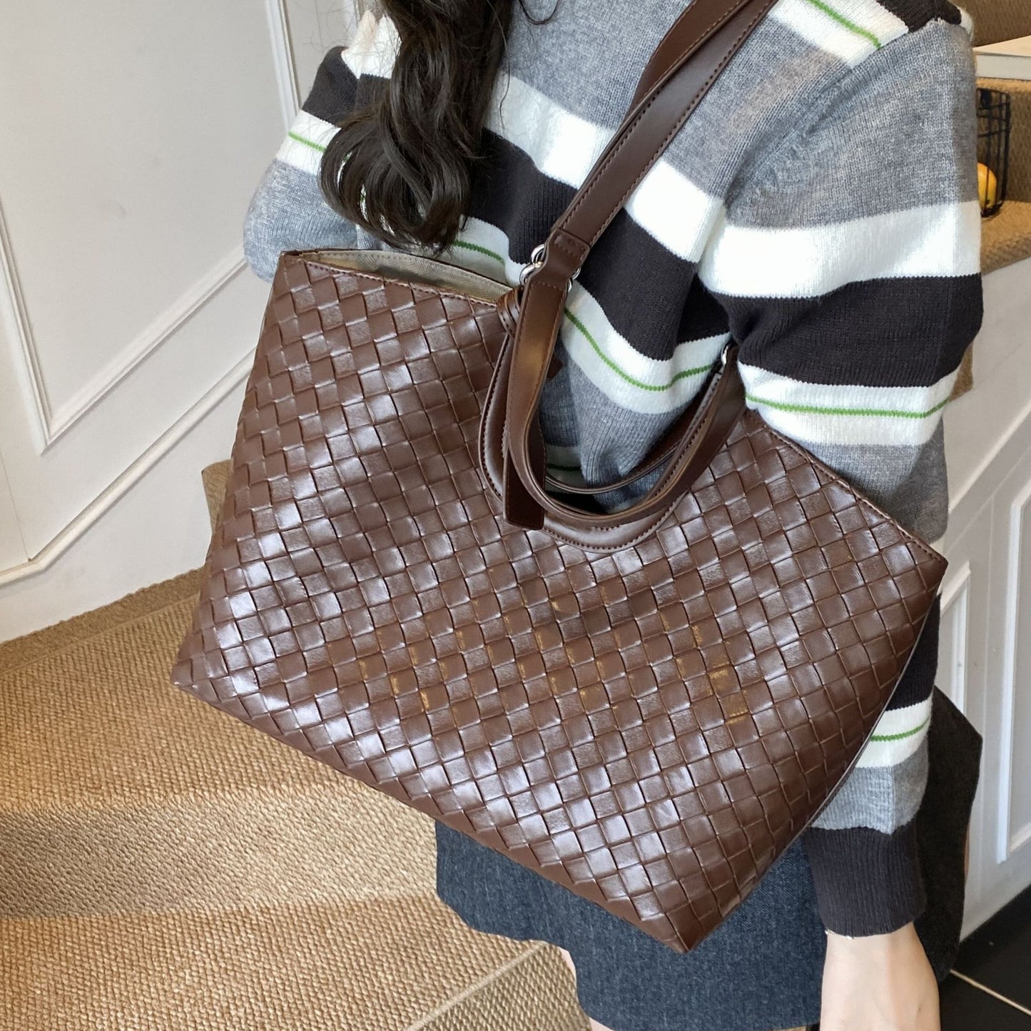 Women's Design Vintage Weave Large Capacity Totes Mother Tote Bag