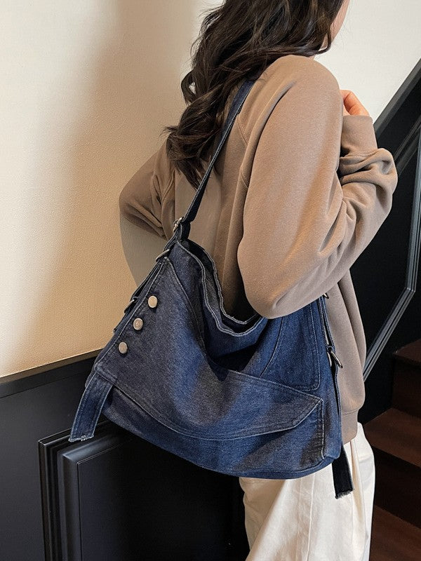 Women's Retro Denim Large Capacity Commuter Women's Messenger Bag