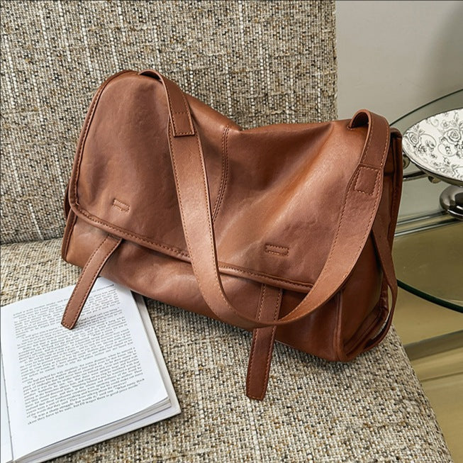 Women's Luxury Plant Kneading Leather Large Capacity Loose Feeling Single Bags