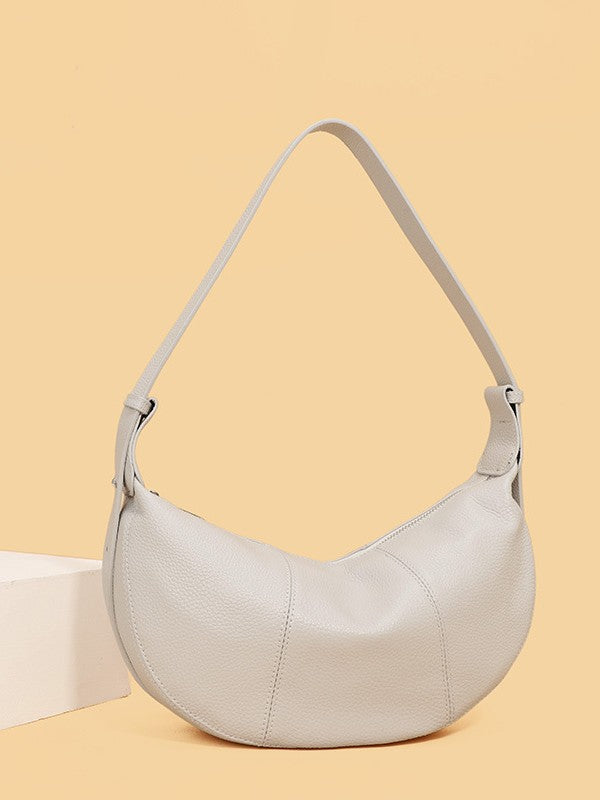 Women's Layer Cowhide Dumpling Genuine Croissant Selenodont Niche High Sense One Women's Leather Bag