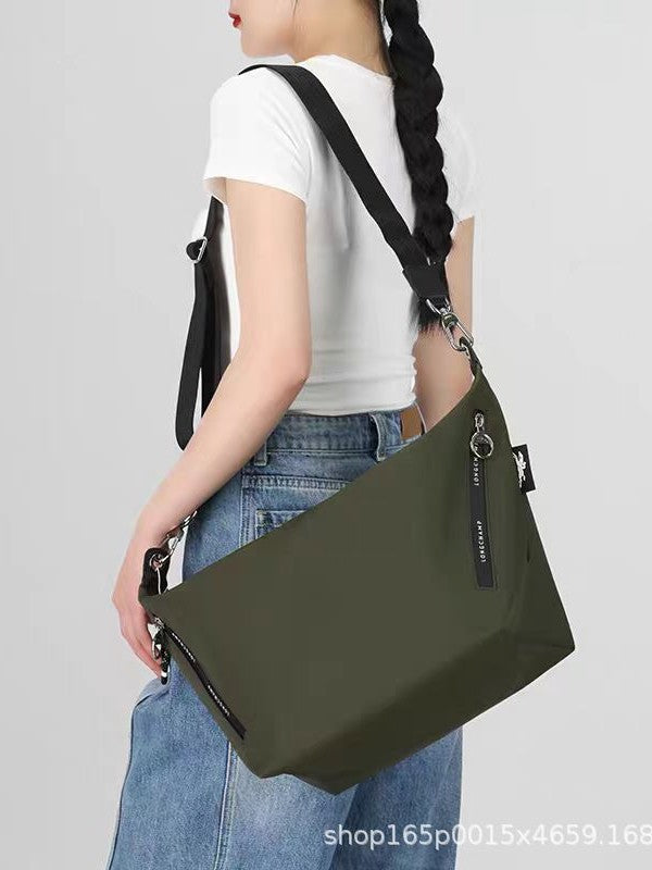 French Large Recycled Nylon Material Unisex Women's Messenger Bag