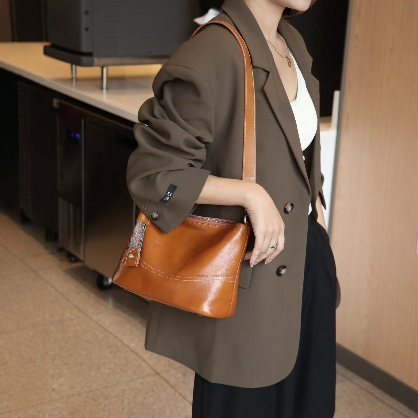 Women's Leather Cow Single Lady's Fashion Large Capacity Women's Shoulder Bag