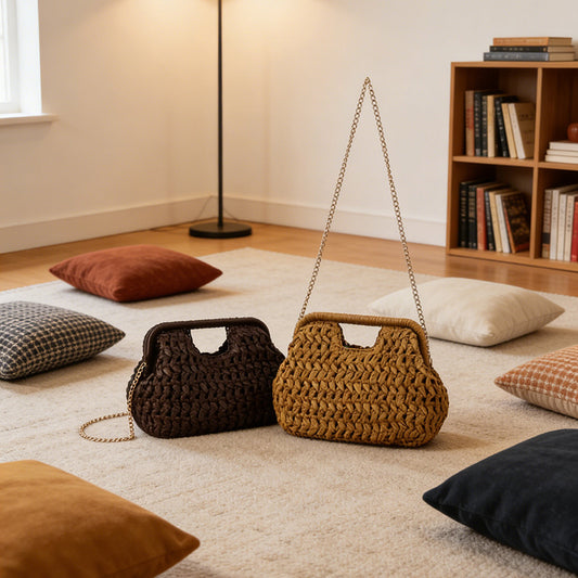 Women's Minority Fashion Knitted Design Portable Fashionable Women's Messenger Bag