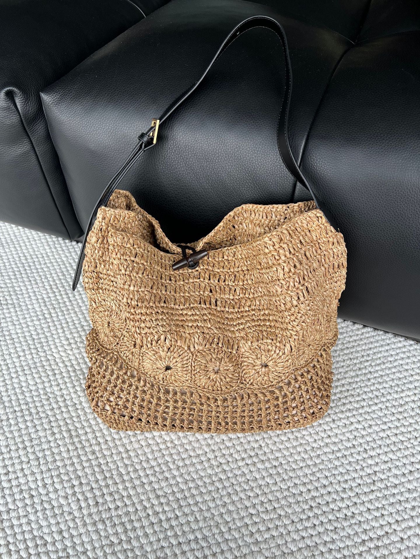 Women's Raffia Handmade Crochet Woven Summer Lazy Large Bags